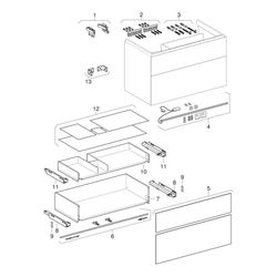 Geberit Xeno2 Unterschrank für Waschtisch mit Ablagefläche links, 2 Schubladen 88x53... GEBERIT-500516011 4025416610229 (Abb. 1)