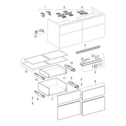 Geberit Xeno2 Unterschrank für Waschtisch, mit, Breite ab 120cm, 4 Schubladen, 117,4... GEBERIT-500518011 4025416610304 (Abb. 1)