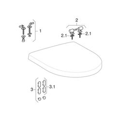 Geberit Renova Plan WC-Sitz eckiges Design, Befestigung von oben mit Absenkautomatik... GEBERIT-572145000 4022009294422 (Abb. 1)