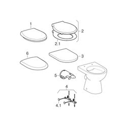 Geberit Renova Stand-WC Tiefspüler, Abgang horizontal, teilgeschlossene Form, Rimfre... GEBERIT-500480002 4025410715067 (Abb. 1)