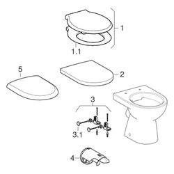 Geberit Renova Stand-WC Tiefspüler, Rimfree, 40x35,5x49cm, Sanitärkeramik, Pergamon... GEBERIT-500480002 4025410715067 (Abb. 1)