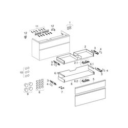 Geberit Smyle Square Unterschrank für Waschtisch, 2 Schubladen, 58,4x61,7x47cm, Weiß... GEBERIT-500352001 4025416424611 (Abb. 1)