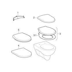 Geberit Renova Wand-WC Tiefspüler Tiefe 54cm, Manhattan... GEBERIT-203040010 4022009285062 (Abb. 1)