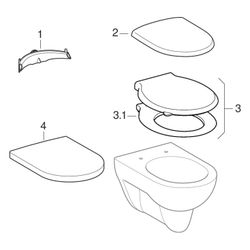 Geberit Wand-WC Flachspüler Renova, 34x35,5x54cm, Sanitärkeramik, Weiß... GEBERIT-203140000 4022009285253 (Abb. 1)
