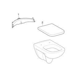 Geberit Renova Plan Set Wand-WC Tiefspüler, mit WC-Sitz Tiefe 54cm, Weiß... GEBERIT-501758001 4025410893017 (Abb. 1)