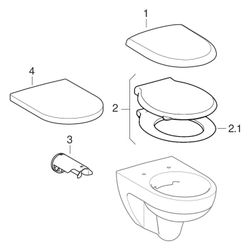 Geberit Renova Set Wand-WC Tiefspüler Rimfree, WC-Sitz T 54cm, Absenkautomatik Quick... GEBERIT-500801001 4025410717818 (Abb. 1)