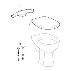 Geberit Renova Stand-WC Tiefspüler, Abgang horizontal Tiefe 46cm, Weiß... GEBERIT-211000000 4022009021493 (Abb. 1)