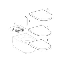 Geberit iCon Wand-WC Tiefspüler, verkürzte Ausladung, geschlossene Form, Tiefe 49cm,... GEBERIT-204030600 4022009313536 (Abb. 1)