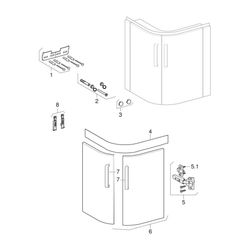 Geberit Renova Compact Unterschrank, Eckwaschtisch, 2 Türen, 69x60,4x55cm, Weiß lack... GEBERIT-862150000 4022009327502 (Abb. 1)
