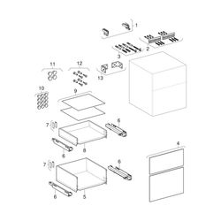 Geberit Xeno2 Seitenschrank 2 Schubladen, 45x51x46,2cm, Greige/lackiert matt... GEBERIT-500504001 4025416428947 (Abb. 1)