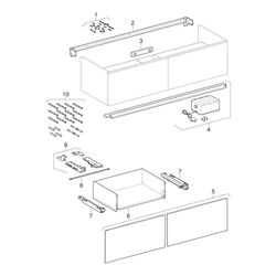 Geberit Xeno2 Unterschrank für Waschtisch aus Mineralwerkstoff, 2 Schubladen, 139,5x... GEBERIT-500347001 4025416361213 (Abb. 1)