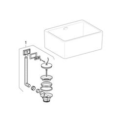 Geberit Publica Mehrzweckbecken mit Überlauf 60x20x50cm... GEBERIT-361360000 4022009080520 (Abb. 1)