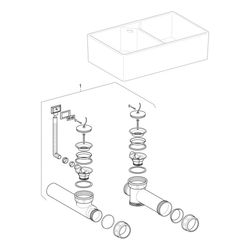 Geberit Publica Mehrzweckbecken mit zwei Becken und Überlauf 90x25x56cm... GEBERIT-350490000 4022009077650 (Abb. 1)