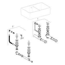 Geberit Publica Mehrzweckbecken mit zwei Becken und Überlauf 90x25x56cm... GEBERIT-350490000 4022009077650 (Abb. 1)