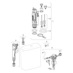Geberit iCon Square Aufputzspülkasten aufgesetzt, 2-Mengen-Spülung, Wasseranschluss ... GEBERIT-228950600 4022009329506 (Abb. 1)