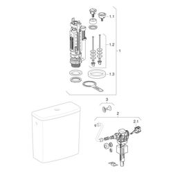 Geberit Renova Aufputzspülkasten aufgesetzt, eckiges Design, 2-Mengen-Spülung, Wasse... GEBERIT-227780000 4022009353716 (Abb. 1)