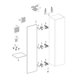 Geberit Xeno2 Hochschrank mit 1 Tür, Innenspiegel, 40x170x35,1cm, Weiß lackiert hoch... GEBERIT-500503011 4025416611578 (Abb. 1)