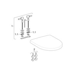 Geberit Renova Compact WC-Sitz oval, Befestigung von oben, Befestigungsabstand 15,5c... GEBERIT-571044000 4022009213645 (Abb. 1)