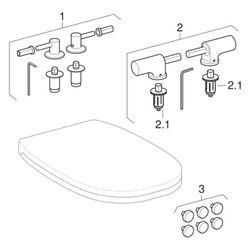 Geberit WC-Sitz 500, Befestigung von oben, ohne Absenkautomatik, Weiß glänzend... GEBERIT-41761000 8017895034999 (Abb. 1)