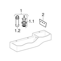 Geberit Bambini Spiel-/Waschlandschaft für 3 Waschtischarmaturen Becken links 139x41... GEBERIT-430300016 4022009330441 (Abb. 1)