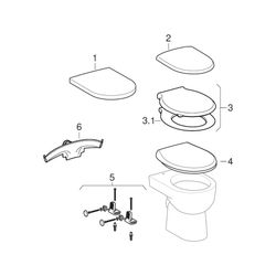 Geberit Renova Stand-WC Flachspüler, Abgang horizontal, teilgeschlossene Form, Tiefe... GEBERIT-203010000 4022009285017 (Abb. 1)