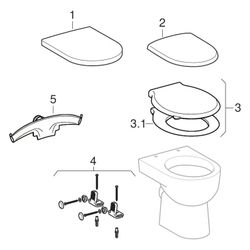 Geberit Renova Stand-WC Flachspüler, Abgang horizontal, teilgeschlossene Form, Tiefe... GEBERIT-203010000 4022009285017 (Abb. 1)