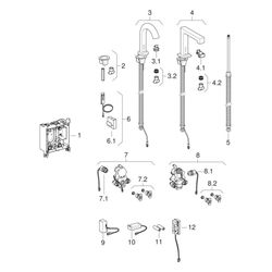 Geberit Piave Waschtischarmatur Standmontage, Netzbetrieb, für UP-Funktionsbox Hochg... GEBERIT-116181211 4025416834434 (Abb. 1)
