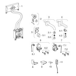 Geberit Piave Waschtischarmatur Wandmontage Netzbetrieb mit Thermostatmischer Länge ... GEBERIT-116267141 4025410064165 (Abb. 1)