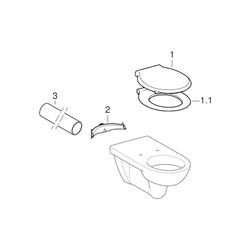 Geberit Renova Comfort Wand-WC Tiefspüler, verlängerte Ausladung Tiefe 70cm, Weiß... GEBERIT-208520000 4022009344035 (Abb. 1)