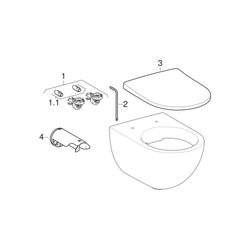 Geberit Acanto Wand-WC Tiefspüler, geschlossene Form, Rimfree Tiefe 51cm, Weiß... GEBERIT-500600012 4022009353242 (Abb. 1)