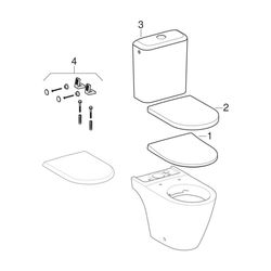 Geberit iCon Stand-WC für Aufputzspülkasten aufgesetzt, Tiefspüler, geschlossene For... GEBERIT-200460000 4022009332520 (Abb. 1)