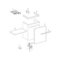 Geberit Renova Compact Unterschrank, Waschtisch, 1 Tür, 50x60,4x36,7cm, Weiß lackier... GEBERIT-862055000 4022009327465 (Abb. 1)