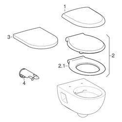 Geberit Renova Wand-WC Tiefspüler, teilgeschlossene Form, Rimfree Tiefe 53cm, Weiß... GEBERIT-203070000 4022009348286 (Abb. 1)