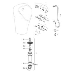 Geberit Narva Urinal Zulauf von hinten, Abgang von hinten, KeraTect, Weiß... GEBERIT-501655008 4025410950864 (Abb. 1)