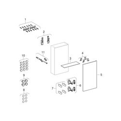 Geberit Renova Plan Hängeschrank mit 1 Tür, 39x70x17,3cm, Nussbaum hickory/Folie str... GEBERIT-501920JR1 4025410905970 (Abb. 1)