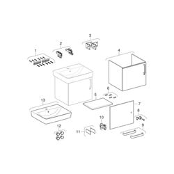 Geberit Bambini Set Waschtisch, Unterschrank, 59,5x56,3x48,3cm, Hahnloch mittig, Übe... GEBERIT-501927011 4025410905598 (Abb. 1)
