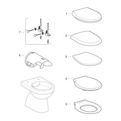 Geberit Renova Stand-WC Tiefspüler, Abgang vertikal, teilgeschlossene Form, Rimfree ... GEBERIT-500399012 4025410572998 (Abb. 1)
