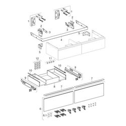 Geberit iCon Unterschrank für Doppelwaschtisch, 2 Schubladen 120x24,7cm, Eiche Melam... GEBERIT-502314JH1 4025410942739 (Abb. 1)