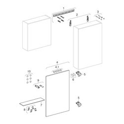 Geberit Hängeschrank quadratisch, mit einer Tür 45x46,7cm, Lava lackiert matt/Glas g... GEBERIT-502319JK2 4025410126832 (Abb. 1)