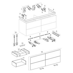 Geberit ONE Unterschrank für Waschtisch, 4 Schubladen, Breite Waschtisch 135cm, H 50... GEBERIT-505266005 4025410936165 (Abb. 1)