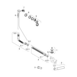 Geberit Badewannenablauf, Drehbetätigung, Zulauf, Länge 26cm, Fertigbauset Hochglanz... GEBERIT-150710216 4025410580153 (Abb. 1)