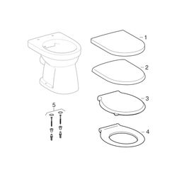 Geberit Renova Stand-WC Flachspüler, Abgang horizontal, Rimfree Tiefe 47cm, Weiß/Ker... GEBERIT-501984008 4025410605047 (Abb. 1)