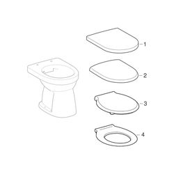 Geberit Renova Stand-WC Flachspüler, Abgang vertikal, Rimfree Tiefe 47cm, Weiß/KeraT... GEBERIT-501985008 4025410605085 (Abb. 1)