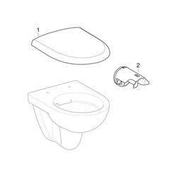 Geberit Renova Compact Wand-WC Tiefspüler, verkürzte Ausladung, Rimfree, Tiefe 48cm,... GEBERIT-502297018 4025410642523 (Abb. 1)
