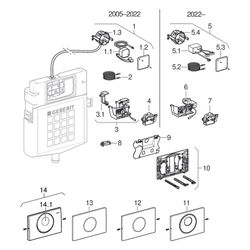 Geberit Sigma10 WC-Steuerung elektronisch Netz, 2-Mengen-Ausl., Edelstahl gebürstet/... GEBERIT-115907SN6 4025410531162 (Abb. 1)