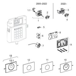 Geberit Sigma10 WC-Steuerung elektronisch Batterie, 1-Mengen-Ausl., auto/ber., für U... GEBERIT-115908JQ6 4025410724571 (Abb. 1)