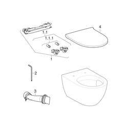 Geberit Acanto Wand-WC-Set Tiefspüler geschlossenes Keramikdesign TurboFlush Weiß, W... GEBERIT-502774001 4025410066831 (Abb. 1)