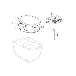 Geberit Renova Comfort Wand-WC Tiefspüler, erhöht, geschlossene Form, Rimfree Tiefe ... GEBERIT-500694011 4025416709787 (Abb. 1)
