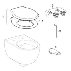 Geberit Renova Comfort Wand-WC Tiefspüler, verlängerte Ausladung, teilgeschlossene F... GEBERIT-500693018 4025410599117 (Abb. 1)