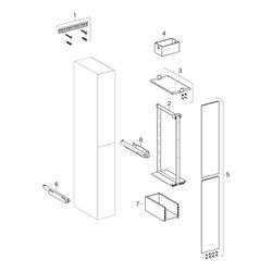 Geberit Hochschrank mit zwei Auszügen 24x180x48cm, Lava matt/Glas, Lava... GEBERIT-503011JK2 4025410144522 (Abb. 1)